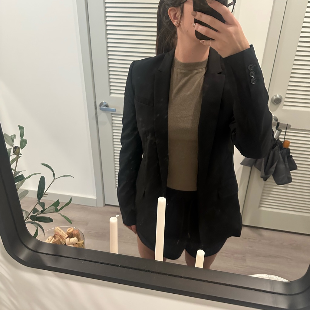 Nwt Size 6 Banana Republic Black Blazer With Notched Lapels And Relaxed Fit